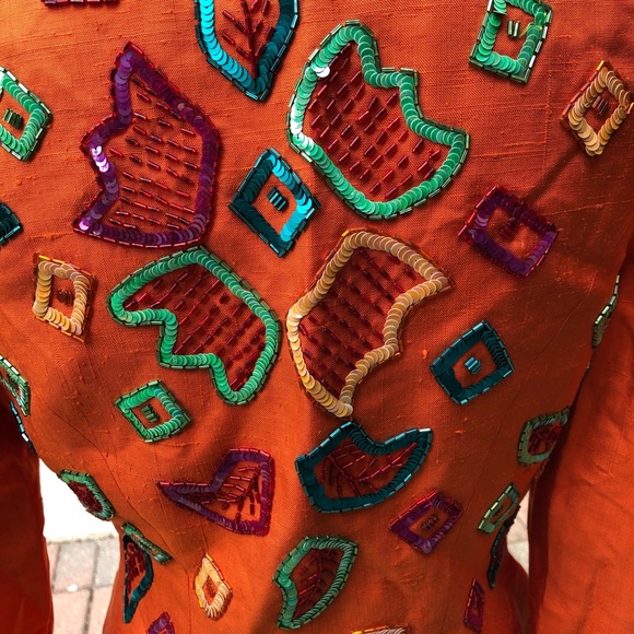 Vintage Bob Mackie colorful silk jacket